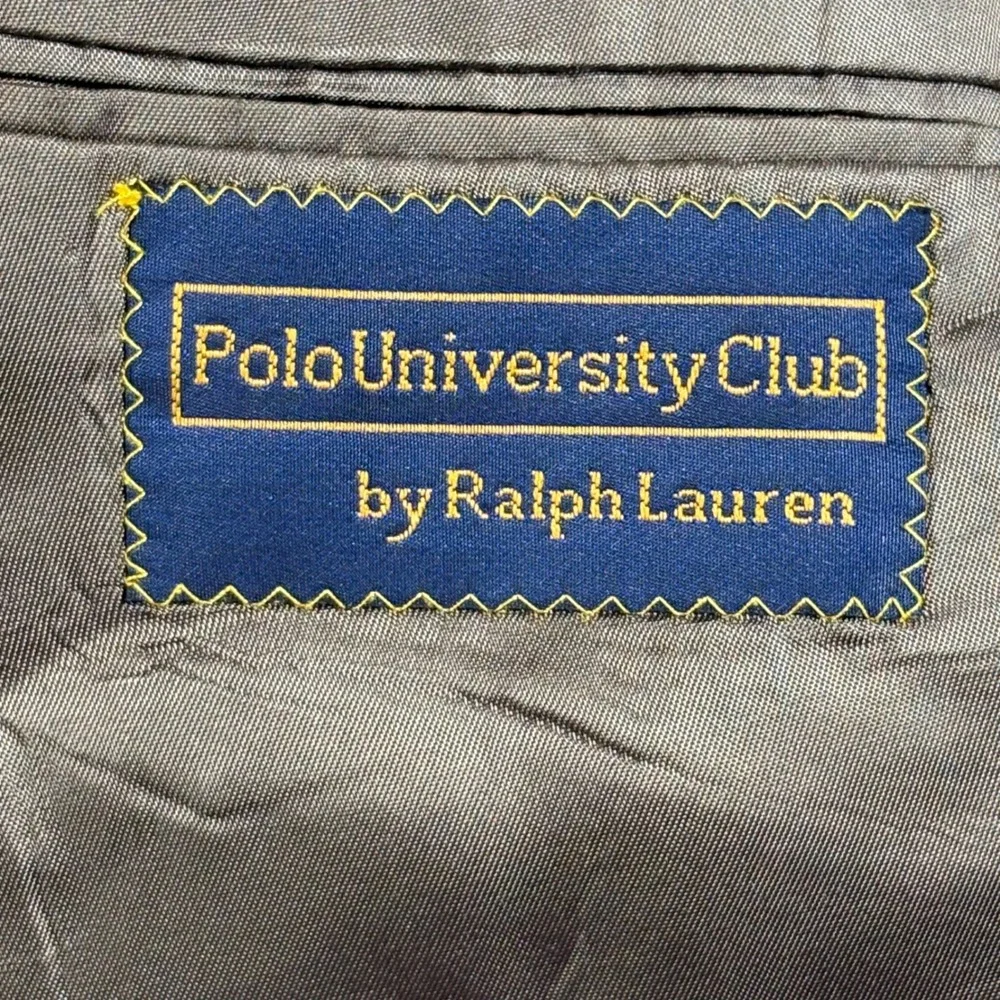 Vintage Polo University Club Ralph Lauren Blazer Mens 42 Gray Wool Sport Coat 90